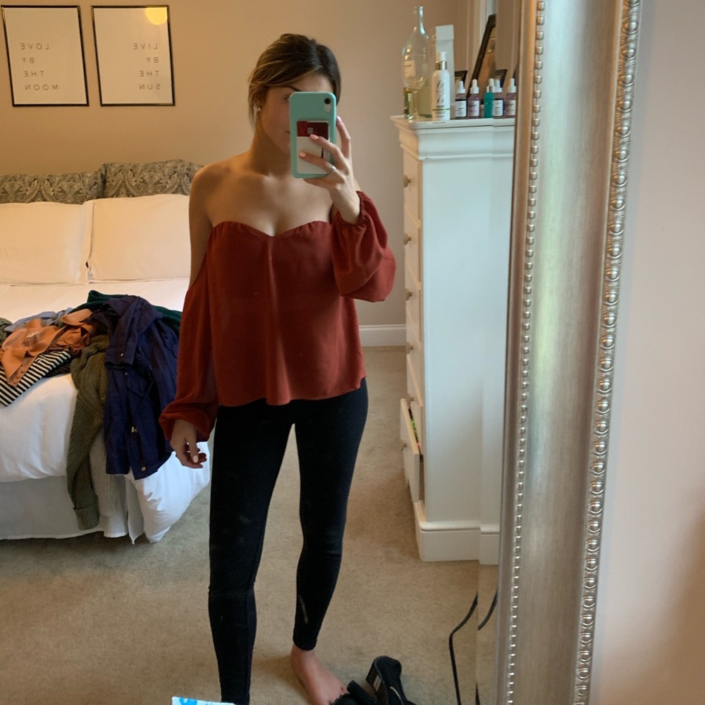 Off the shoulder flowy blouse